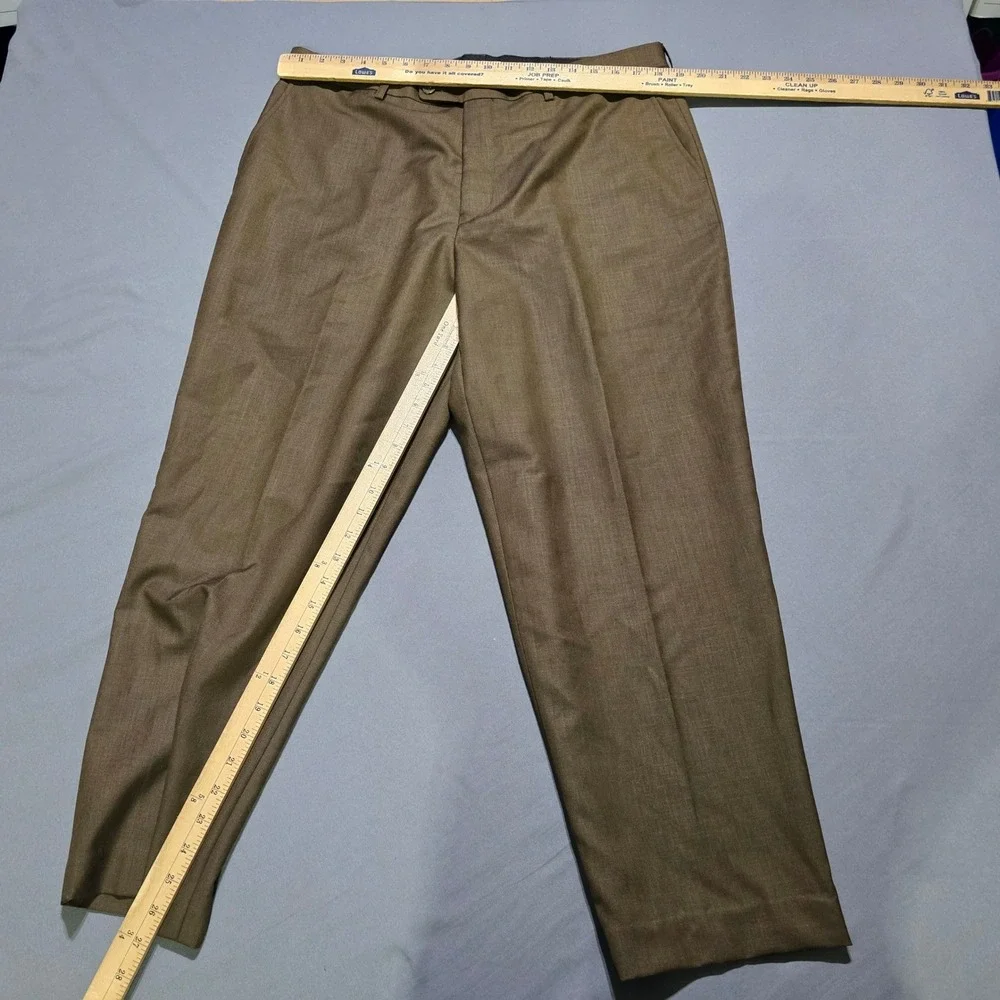 Stacy Adams Suit Mens 42R 35x26 Brown 2 Piece Blazer pants Gold Collection